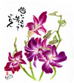紫デンファレ　花言葉「まごころ」