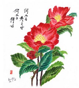 サザンカ　花言葉「困難に打ち勝つ」