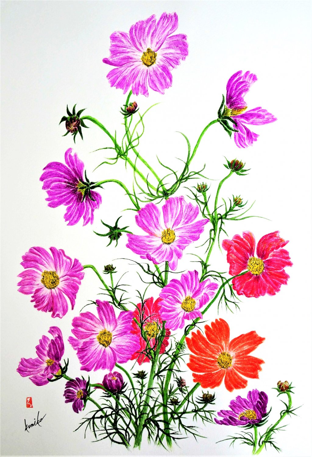 Serge Marjisse【エコルとひなげしの花】肉質画 Serge Marjisse【エコルとひなげしの花】肉質画