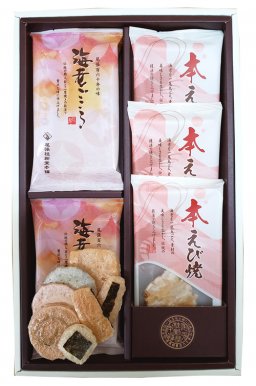 尾張桂新堂本舗　海老せんべい　海老ごころ　KH10　海老ごころ７枚入×4袋・本えび焼2尾入×3袋